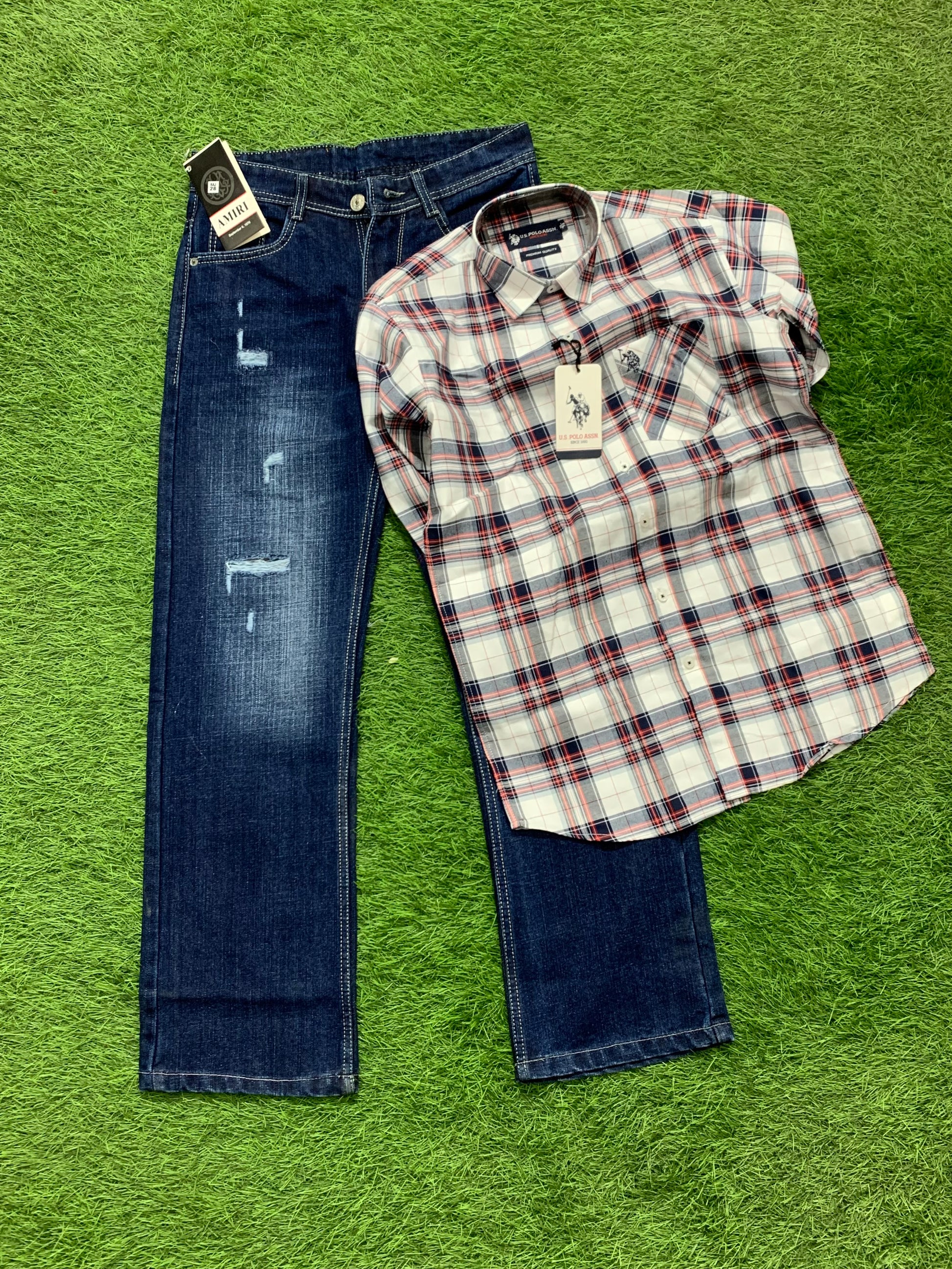 Boot Cut Jeans & Polo Shirt ( Combo )