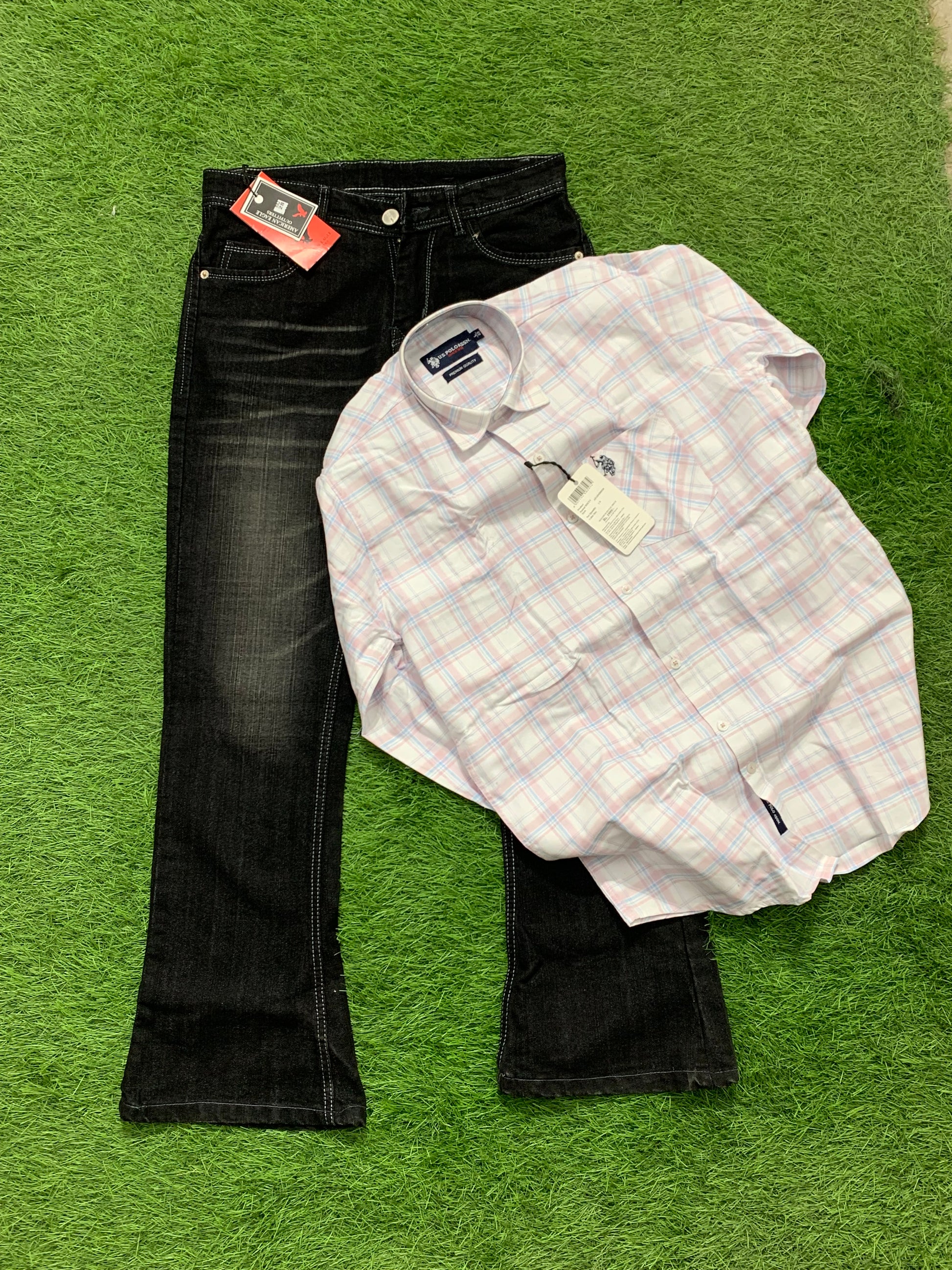 Boot Cut Jeans & Polo Shirt ( Combo )